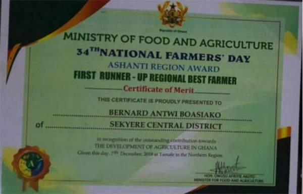 Wontumi Wins Best Farmer Award