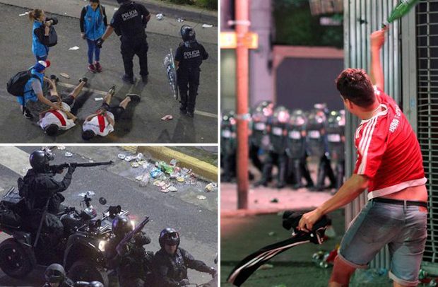 Police Fire Bullets … At Rioting River Plate Fans
