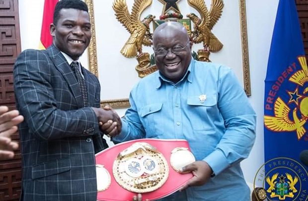 Boxer Commey Visits Nana At Jubilee House