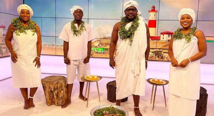 TV3 Presenters Dress In Ga Traditional Outfits To Mark Homowo On Set