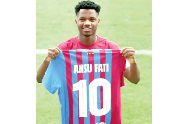 Ansu Fati Handed Messi Shirt