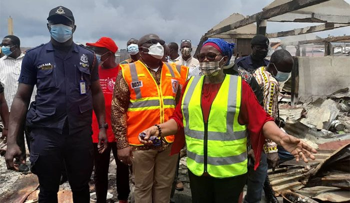 Minister Visits Akim Oda Market After Fire Outbreak