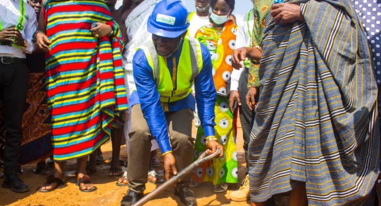 John Kumah Cuts Sod For Construction of Football Pitches 