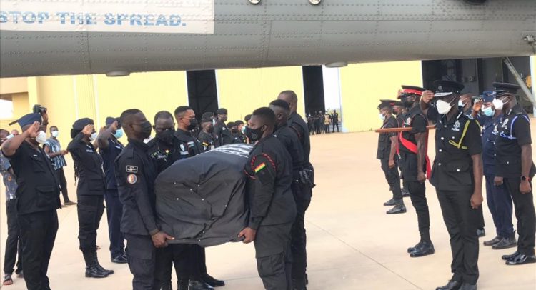 Bodies of Deceased, Injured Police Officers Airlifted To Accra