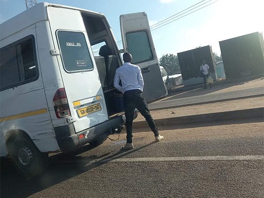 Madness: Trotro Driver Parks In Middle Of Road To Urinate