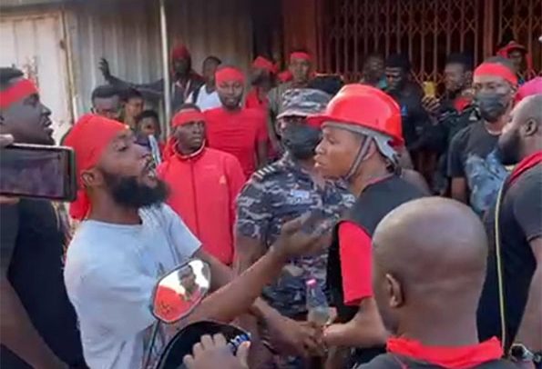 Lawyer Sosu Leads NDC Youth On Demo, Burns Tyres, Blocks Roads