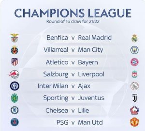 Champions League Draw In Full: Liverpool and Chelsea handed dream ties, Man Utd take on PSG