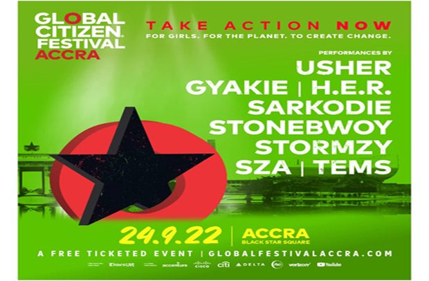 Global Citizen To Mark Festival At The Black Star Square With Performances From Usher, Stormzy, Sarkodie, Tems, H.E.R, SZA, Stonebwoy