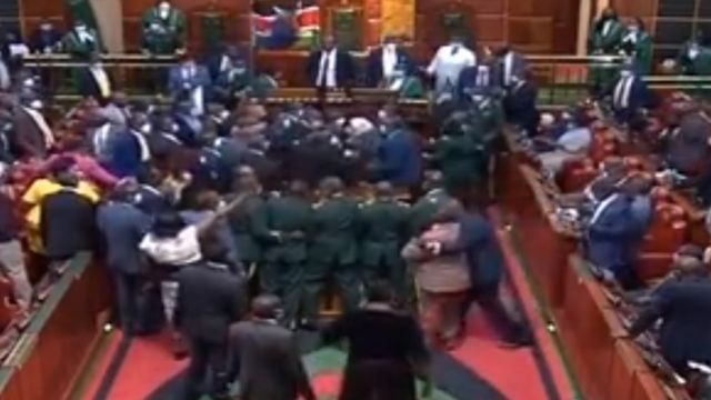 Fight Breaks Out In Kenya parliament Over Majority Party Issue