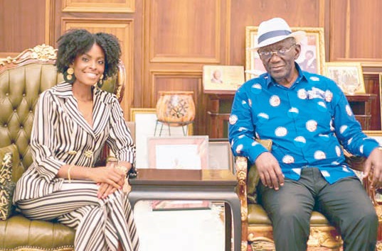 Victoria Michaels Visits Ex-President Kufuor