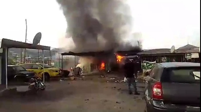 Fire Guts Containers In Obuasi