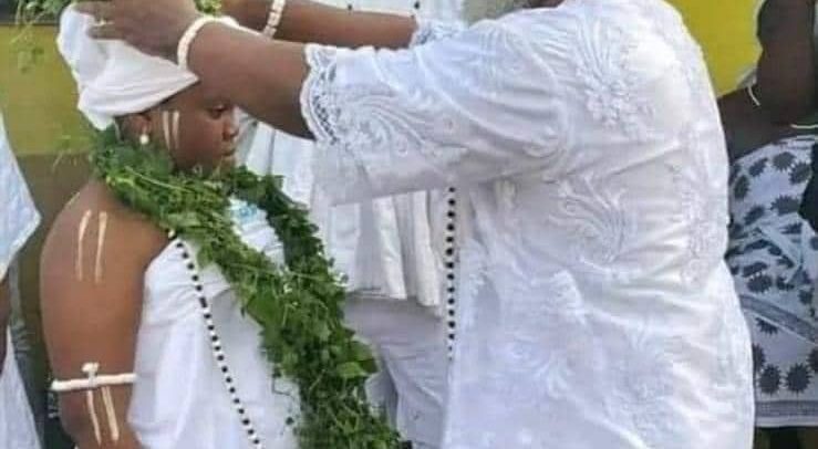In a contentious traditional marriage in Nungua, Gborbu Wulomo, 63, marries a girl, 12.