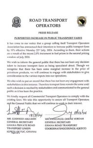 No Increment In Transport Fares – Trans Operators Tell Passengers
