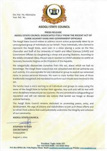 Asogli State Council Runs From Curses On Govt Officials