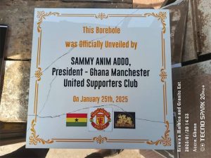 Ghana Manchester United supporters club commissions borehole for Baglo community