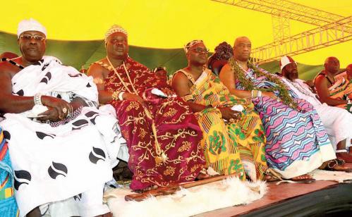 Some traditional rulers watching the proceedings