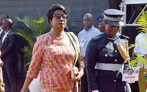 Chief Justice Sophia Akuffo arriving at the Black Star Square