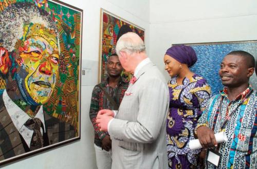 Second Lady Samira Bawumia and Prince Charles at an exhibition