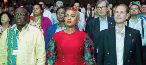 Samira Bawumia with Prince Edward, Earl of Wessex at the Ghana Youth Concert as part of the Head Of State Awards (HOSA)
