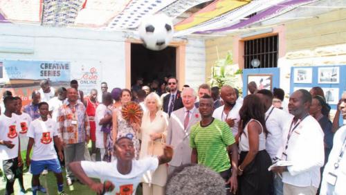 The British Royals being entertained by some Ghanaians